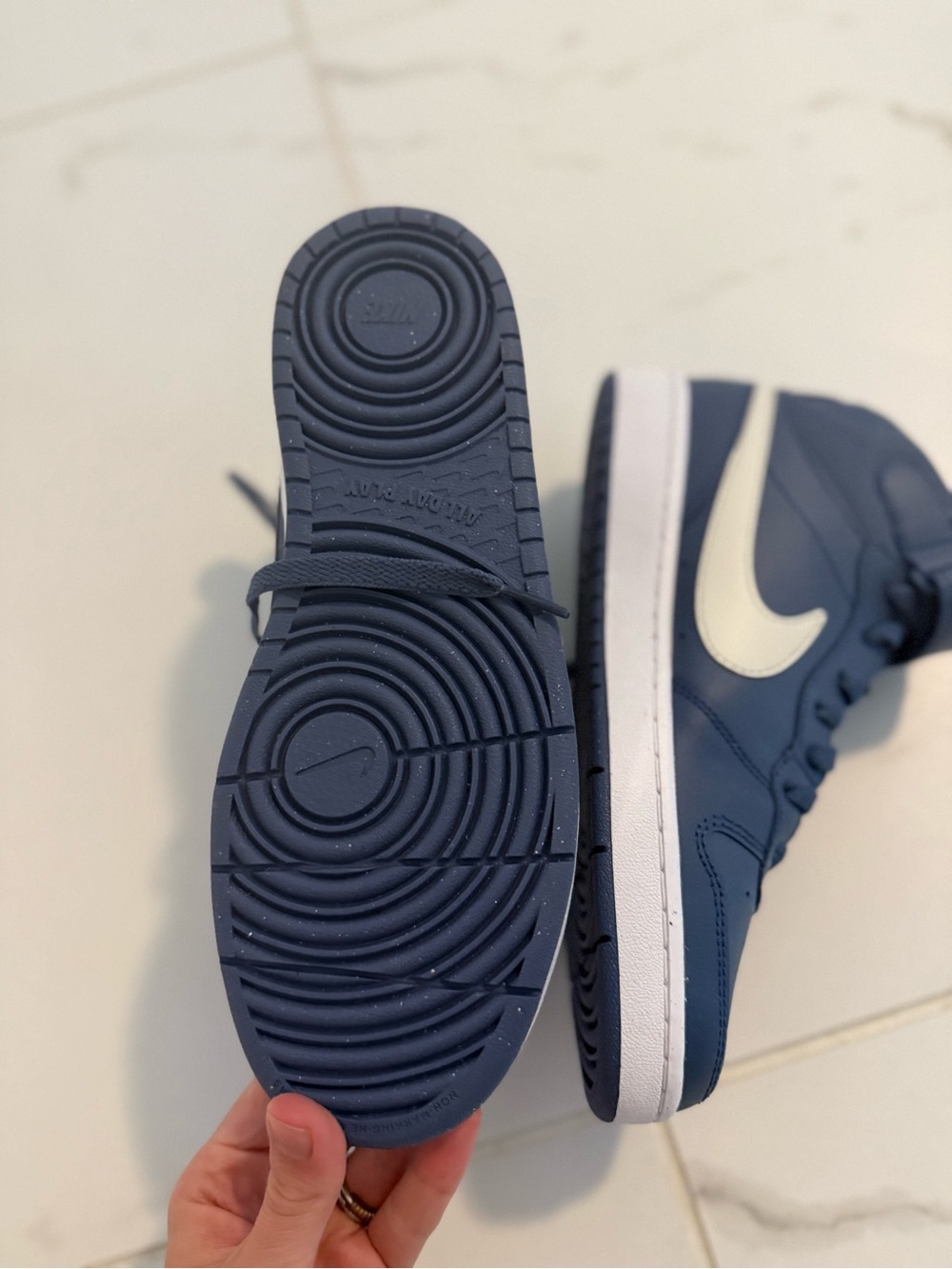 Nike Kids Navy Sneakers with White Swoosh